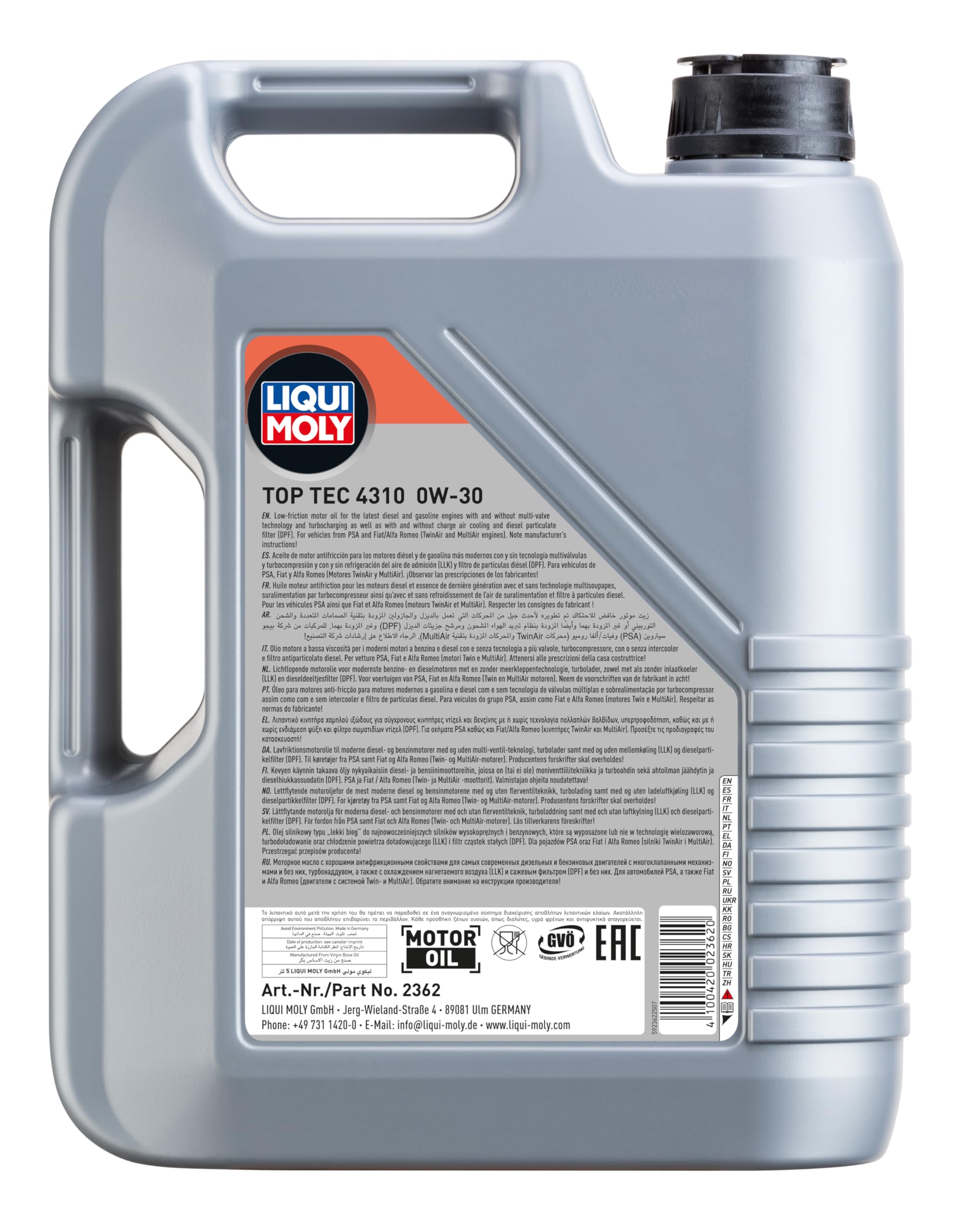 Amazon | LIQUI MOLY (リキモリ) トップテック4310 0W30 欧州車対応